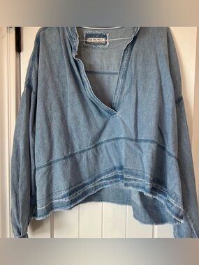 Free People Jude oversized boxy denim pullover